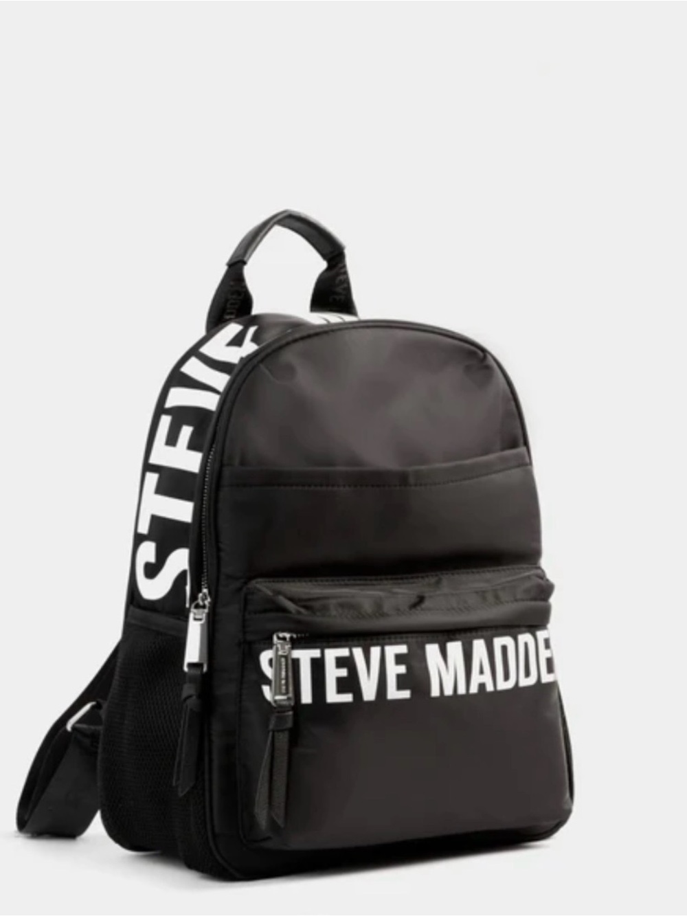 Steve Madden Black Backpack with White Logo Accents